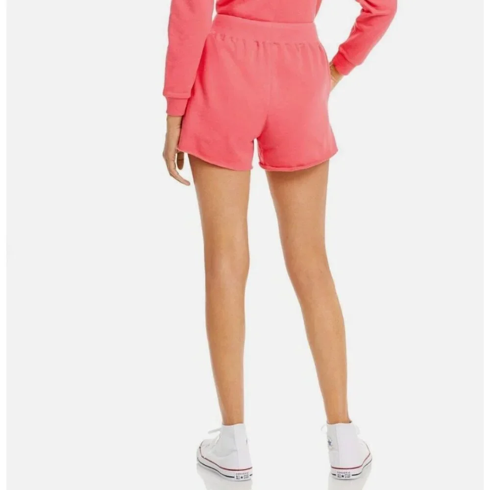 BLANKNYC Cotton Terry Drawstring Frayed Hem‎ Salmon Shorts NWT Size XL